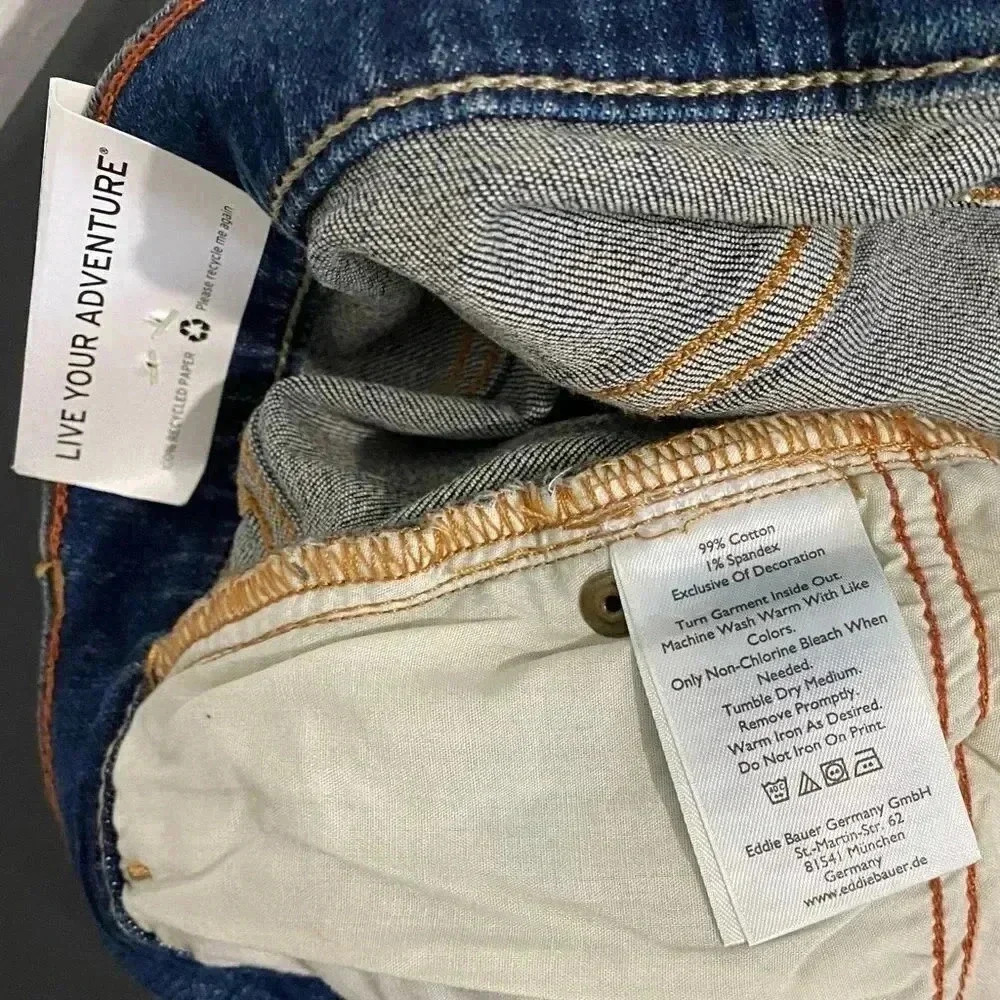 New Eddie Bauer Boyfriend Jean Shorts Plus Size Stretch - Picture 6 of 11